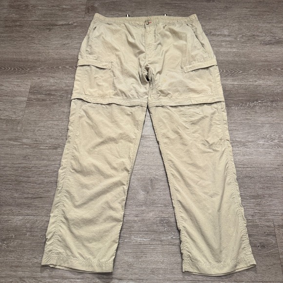 The North Face Pants‎ Mens XL Beige Convertible Cargo Gorpcore Nylon 38x32 Hike - Picture 1 of 13